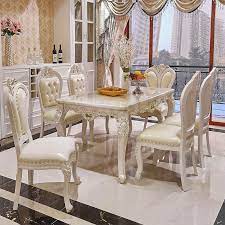 Shop dining room chairs at horchow. French White Dining Furniture Modern Luxury Marble Dining Table Chairs Set View Luxury Dining Table Set Hanbang Product Details From Foshan Hanbang Furniture Co Ltd On Alibaba Com
