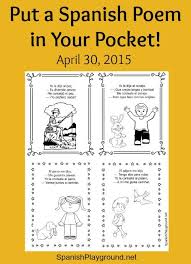 Poem In Your Pocket Spanish Printable Spanish Playground Spanish Lessons For Kids Learning Spanish Learn Spanish Online