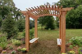 How To Build A Wood Arbor For Garden Or Yard Wood Arbor Garden Arbor Diy Backyard