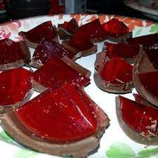 Strawberry Jello Shots In Chocolate Recipes Food Strawberry Jello Shots