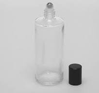 4 oz Glass Roll-On Bottle with Color Caps & Steel Rollers