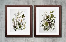 Set Of 2 Herbarium Prints Botanical Prints Pressed Flower Art Etsy Flower Wall Art Framed Botanical Prints Pressed Flower Art
