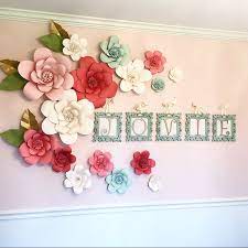 Lucky monet 3d paper flower backdrop diy rose flower crafting wall decoration for wedding birthday party celebration (2pcs/8/beige). Diy Paper Wall Flowers For 20 In Cardstock Paper Flower Arrangements Paper Flower Decor Paper Flower Wall