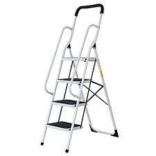 Lucky Tree Folding Step Ladder 4 Step Non Slip Safety Step Stool With Side Handrails And Large Pedal Kitchen And Home Stepladder Step Ladder Ladder Step Stool