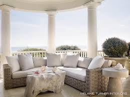 Diva at home 31 unique rustic brown and antique white round pedestal end table. Woven Outdoor Sectional With Whitewashed Driftwood Coffee Table Transitional Deck Patio