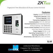 Zkteco Bd K40 Is A 2 8 Inch Tft Screen Time Attendance Facebook Zkteco k40 fingerprint time clock with access control terminal. facebook