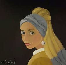 My version of Girl with a Pearl Earring✨ by Johannes Vermeer using old  faber-castell oil pastel