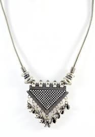 German Silver Tribal Pendant Necklace German Silver Jewelry Tribal Pendant Necklace Simple Jewelry