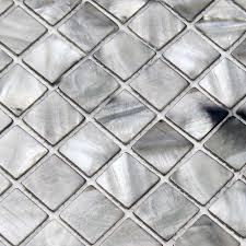 Gray & few brown modern limestone chevron mosaic backsplash tile. Shell Tiles 100 Grey Seashell Mosaic Mother Of Pearl Tiles Kitchen Backsplash Tile Design Bk012