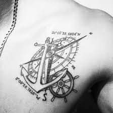 Keep your compass tattoo simple or have it stay complicated in your own unique designs. Tattoo Anchor Compass Wheel Coordinates Shoulder Ink Coordinates Tattoo Compass Tattoo Anchor Tattoo Design
