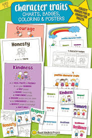 Character Traits Lesson Plan With Charts Badges Coloring Pages And Posters Character Trait Lessons Positive Behavior Chart Kindness Lessons