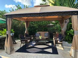 Wilson Fisher Oakmont Domed Gazebo 10 X 12 Big Lots Outdoor Patio Decor Outdoor Deck Lighting Backyard Patio