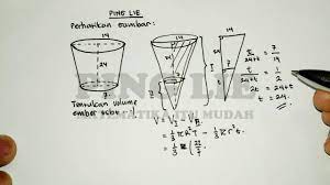 Ember tersebut digunakan untuk menampuang air. Volume Kerucut Terpancung Siapunbk Tanyapinglie Youtube