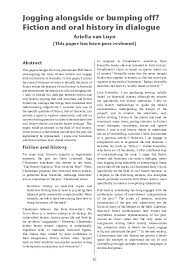 Maybe you would like to learn more about one of these? Pdf Jogging Alongside Or Bumping Off Oral History And Fiction In Dialogue Ariella Van Luyn Academia Edu