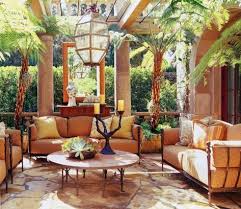Mediterraner Garten Terrasse Spanisch Eisenmobel Orange Palmen Toskanische Einrichtung