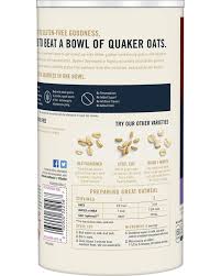 Quaker oats provide a good source of fiber to support a healthy digestive we recommend that you do not rely solely on the information presented here and that you always read labels, warnings. Gluten Free 1 Minute Quaker Oats
