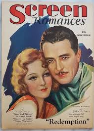 SCREEN ROMANCES Magazine JOHN GILBERT & ELEANOR BOARDMAN Cover NOVEMBER  1929