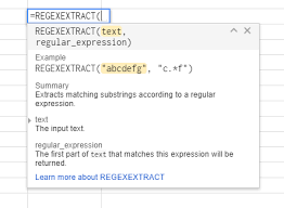 use regex formulas in google sheets