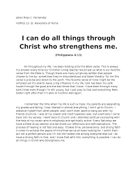 What is the verse philippians 4 13? I Can Do All Things With Christ Who Strengthens Me Docsity