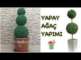 Dekoratif Top Agac Yapimi How To Make A Artifical Tree Youtube Yapay Agac Agac Cicek