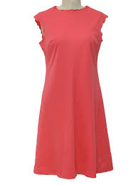 900 x 900 jpeg 56 кб. 1970 S Retro Dress 70s Berkshire Womens Coral Sleeveless Mid Length Knit Dress Center Front Seam Slightly Flared Skirt Bust Darts Lettuce Edged Armholes And Round Neckline And A Back Zip Closure