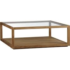 Square stainless coffee table with tempered glass. Wood Frame Glass Top Square Coffee Table