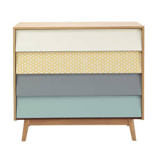 Meerkleurige Houten Vintage Fjord Ladekast Meubilair Makeover Upcyclede Meubels