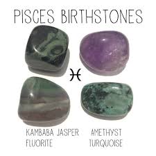Pisces February 19 March 20 Birthstones Crystal Kit 4 Tumbled Stones With Velvet Birthstones Pisces Crystals