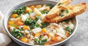 Chunky Winter Vegetable And Chicken Soup Recipe Vegetable Soup With Chicken Veg Soup Stew Recipes
