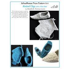 Basic clog slippers crochet pattern. Schoolhouse Press Knitted Clogs Spp 63 Patterns