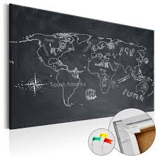 Tableau En Liege Carte Du Monde Effet Ardoise Tableau Et Toile Decoration Murale Decoration Gifi En 2020 Tableau Liege Carte Du Monde Parement Mural