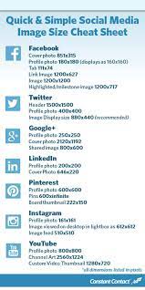 Social Media Image Sizes Cheat Sheet Updated 2021 Constant Contact Social Media Cheat Sheet Social Media Measurement Social Media Images Sizes