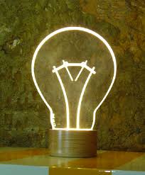 84.46 * 87.46 * 38mm. Bulb Light A Led Lamp With Oak Base And Engraved Acrylic Top