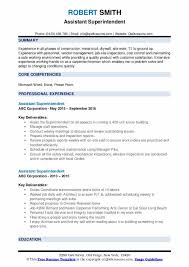 assistant superintendent resume samples