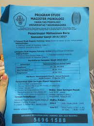 Jadwal kuliah kampus ii (gejayan) semester genap t.a. Bem Psikologi Untar Auf Twitter Pengumuman Penerimaan Mahasiswa Baru Untuk Program Studi Magister Psikologi 1