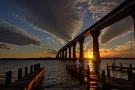 The governor thomas johnson bridge over the patuxent river at twilight, solomons island, maryland. Solomon S Island Boardwalk Before The Coffee