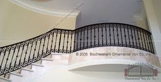 Nothing adds more impressive visual impact and value, than replacing those outdated stair wooden balusters with elegant wrought iron balusters. Wrought Iron Stair Railing Sr 03 Southeastern Ornamental Iron Works