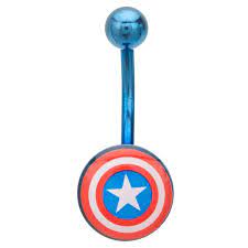 Captin America Shield So Getting This Belly Button Rings Dangle Belly Rings Belly Rings