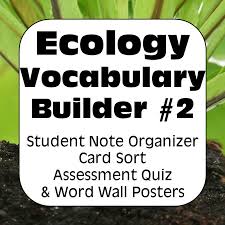 Ecology Terms 2 Note Organizer Quiz Card Sort Word Wall Distance Learning In 2020 Word Wall Notes Organization Sorting Cards