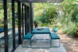 Perfect outdoor seating for schools, apartment communities, sports complexes. Bellevie Table Metal Garden Table For 8 Fermob