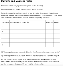 It isn't always easy to unscramble letters into words, but we can help! Currents And Magnetic Fields Force On A Current Chegg Com