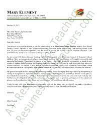 Elementary Teacher Cover Letter Sample Teaching Cover Letter Cover Letter Teacher Teacher Cover Letter Example