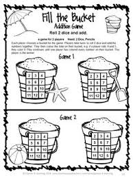 Fill The Bucket A No Prep Math Game From End Of Year Math Games First Grade 14 Printable Math Games Classroom Math Games Math Classroom Summer School Fun