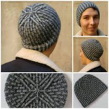 Men S Winter Hat Knitting Pattern 2 Color Brioche Etsy Brioche Knitting Beanie Hat Pattern Knit Hat For Men
