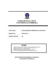 Apakah yang dimasud dengan kompensasi/remunerasi bag sumber daya manusia di perusahaan? Manajemen Sumber Daya Manusia Naskah Soal Ujian Universitas Terbuka Nama M K Manajemen Sumber Daya Manusia Kode M K Ekma4214 Kode Naskah 05 Course Hero