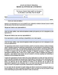 An agent cannot make a will for you. West Virginia Medical Power Of Attorney Form Power Of Attorney Power Of Attorney