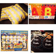 More Pillows For Book Corner An Alphabet Mat From Kmart Magnetic Calendar Last But Not Least A Brain Break Jars Book Corners Magnetic Calendar Brain Breaks
