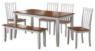 Boraam 22034 Bloomington 6 Piece Dining Room Set White Honey Oak Muebles