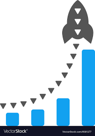 rocket business bar chart flat symbol