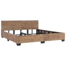 Despite aubrey's clean straight lines, the wooden frame around the headboard is softly curved with a striking central rattan panel. Bed Frame Natural Rattan 180x200 Cm 6ft Super King